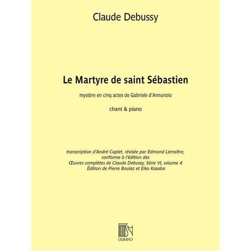 Debussy - Le Martyre De Saint Sebastien Voice/Piano (Softcover Book)