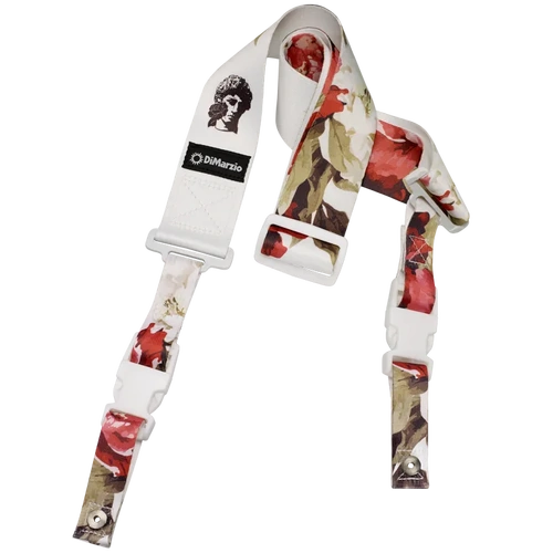 Dimarzio ClipLock Polyphia Floral Music White Guitar Strap