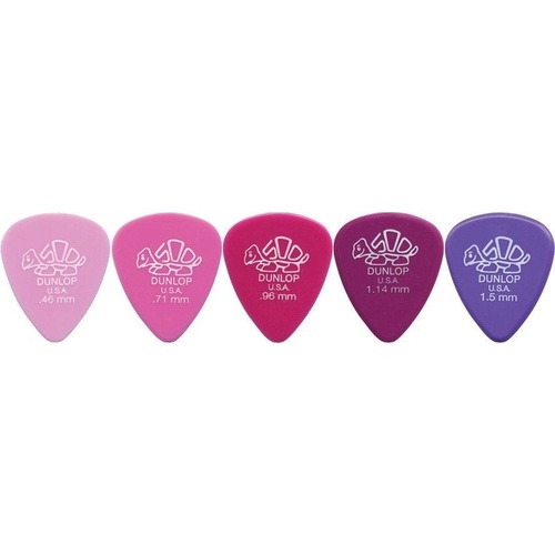 10 x Jim Dunlop DELRIN 500 MIXED Guitar Picks 41R Starter Set / Beginner