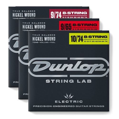Dunlop Electric Guitar Nickel Wound 8-String Set Hybrid Extra Light 9-74