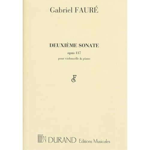Faure - Sonata G Minor No 2 Op 117 Cello/Piano (Softcover Book)