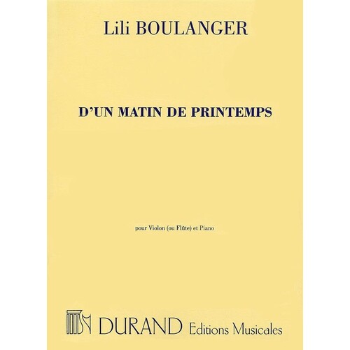 Boulanger - Dun Matin De Printemps Flute Or Violin/Piano (Softcover Book)