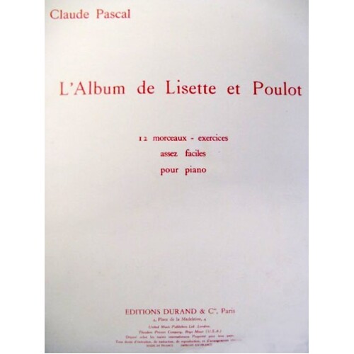 Pascal - Lalbum De Lisette Et Poulot For Piano Book