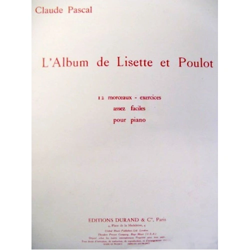 Pascal - L'Album de Lisette et Poulot for Piano