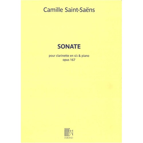 Saint-Saens - Sonata Op 167 Clarinet/Piano (Softcover Book)