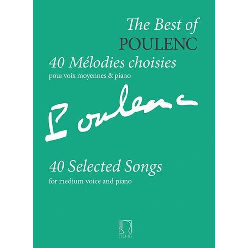 Best Of Poulenc 40 Songs Med Voice And Piano Book
