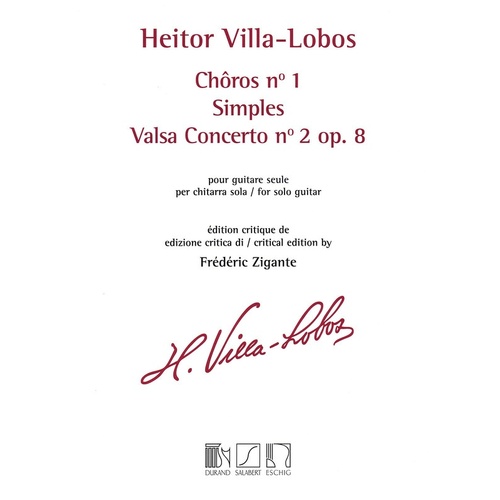 Choros No 1 / Simples / Valsa Concerto No 2 Op 8 (Softcover Book)