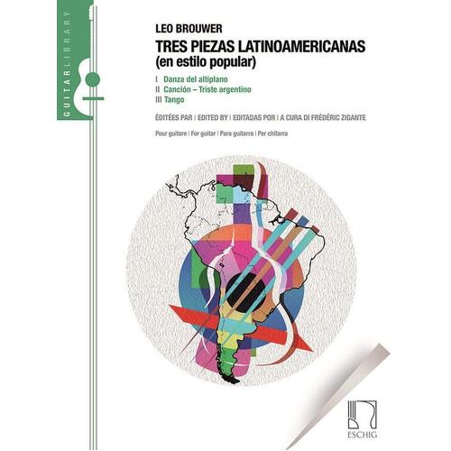 Brouwer - Tres Piezas Latinoamericanas Guitar (Softcover Book)
