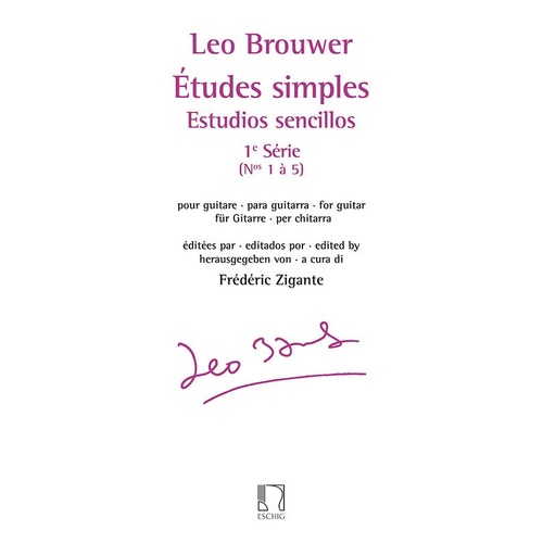 Brouwer - Etudes Simples Vol. 1 Nos. 1-5 for Guitar