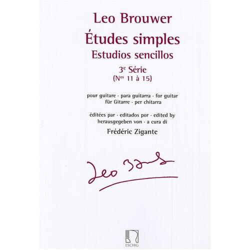 Brouwer - Etudes Simples Vol 3 Nos 11-15 Guitar (Softcover Book)