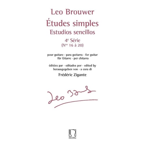 Brouwer - Etudes Simples Vol 4 Nos 16-20 for Guitar