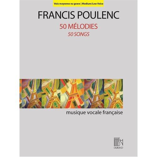 Poulenc - 50 Songs Medium/Low Voice (Softcover Book)
