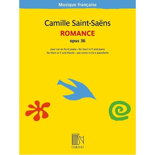Saint-Saens - Romance Op. 36 for French Horn and Piano, Durand Editions, 40 Pages, Musique Francaise Series