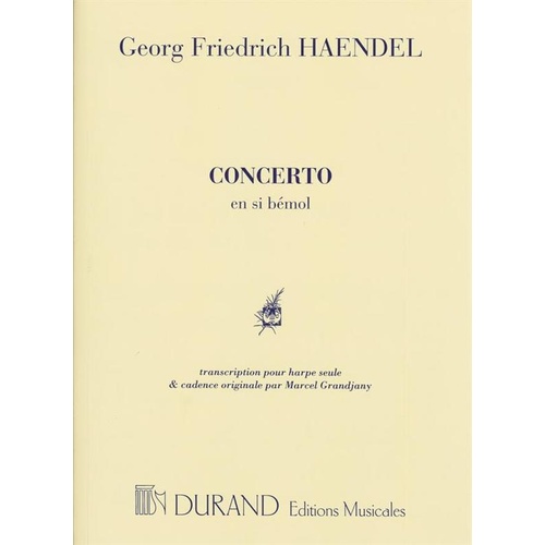 Handel - Concerto B Flat Harp Ed Grandjany Book