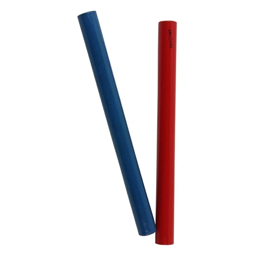 Drumfire DFP-CC71-BLU/RED 12" Solid Hardwood Claves - Red and Blue Finish, 2 Pieces per Set, Length: 30cm