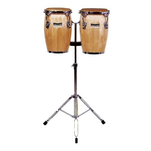 Drumfire 8" and 9" Conguitas Set with Stand - Natural Gloss Finish