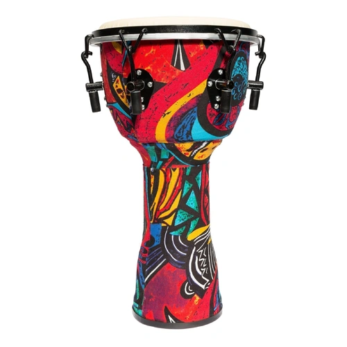 Drumfire 10" Tuneable Synthetic Head Djembe with Gig Bag - Multicolour