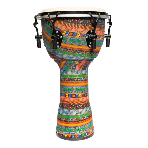 Drumfire 10" Tuneable Synthetic Head Djembe with Gig Bag - Multicolour