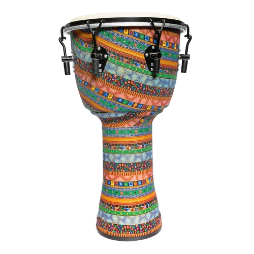 Drumfire 12" Tuneable Djembe with Synthetic Head and Gig Bag - Multicolour