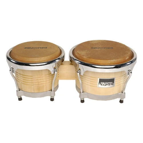 Drumfire 7.5" and 8.5" Elite Wood Bongos Natural Gloss DFP-DB1-NGL