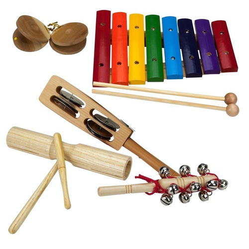 Drumfire 5 Piece Hand Percussion Pack with Wooden Crate
