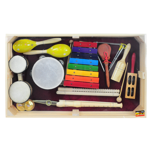 Drumfire DFP-EP7 13-Piece Educational Percussion Pack with Wooden Crate