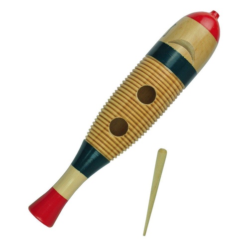 Drumfire DFP-GFS41-MUC Fish Style Wooden Guiro 41cm with Striker
