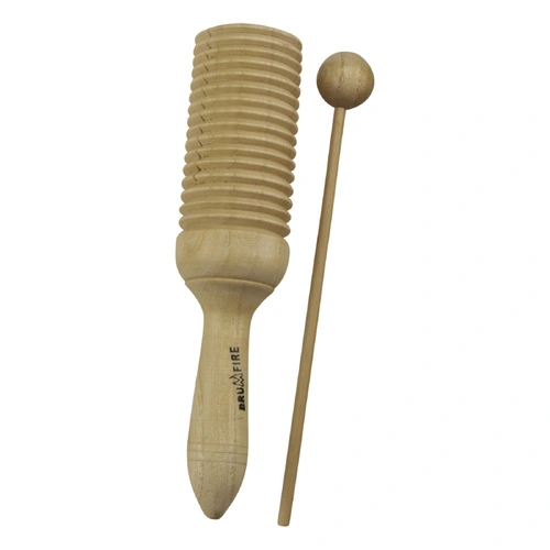 Drumfire DFP-GT31-NGL Hardwood Handheld Guiro Tone Block with Beater