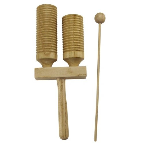 Drumfire DFP-GT52-NGL Double Hand-Held Tone Block and Guiro in Natural Gloss Finish