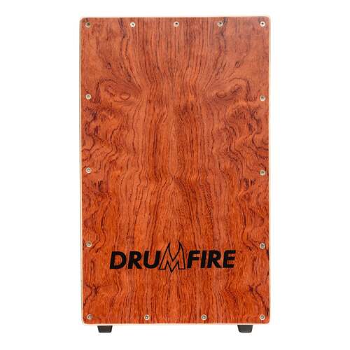 Drumfire Yellow Rosewood Front Cajon with Gig Bag - 495mm Height, 295mm Width, 317mm Depth, 4kg Weight, Marine Ply Construction