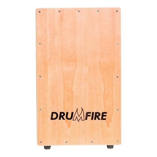 Drumfire Cherry Wood Front Cajon with Gig Bag - Marine Ply, Inner Snare Wires, Bass Port, Anti-Slip Rubber Feet, 495mm x 295mm x 317mm