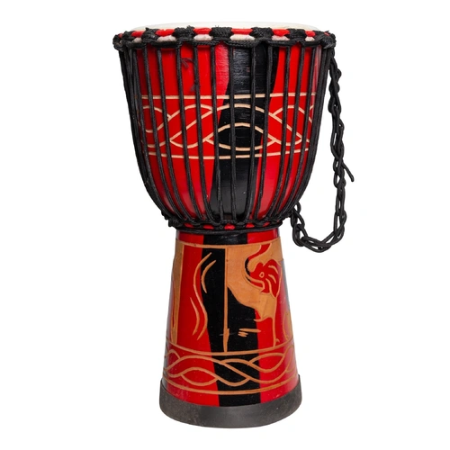 Drumfire Majestic Series 10" Natural Hide Rope Djembe (Red)