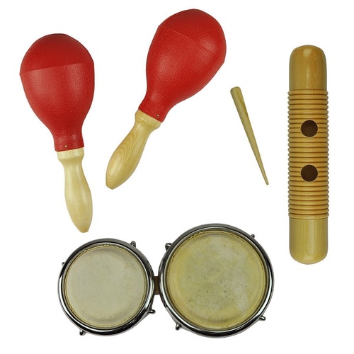 Drumfire 3 Piece Hand Percussion & Bongo Set with Carry Bag