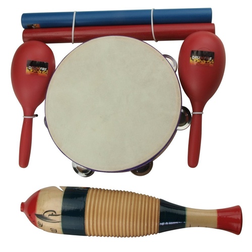Drumfire 4 Piece Hand Percussion Set with Carry Bag