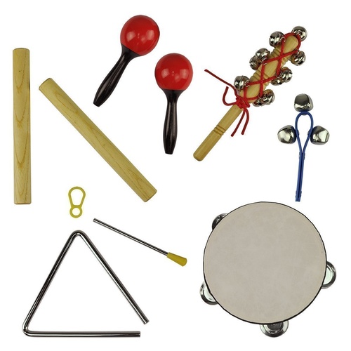 Drumfire 6 Piece Hand Percussion Set with Carry Case
