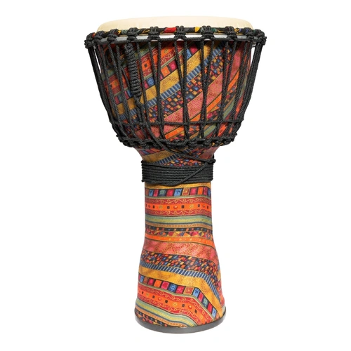 Drumfire 10" Synthetic Head Rope Djembe with Gig Bag - Multicolour