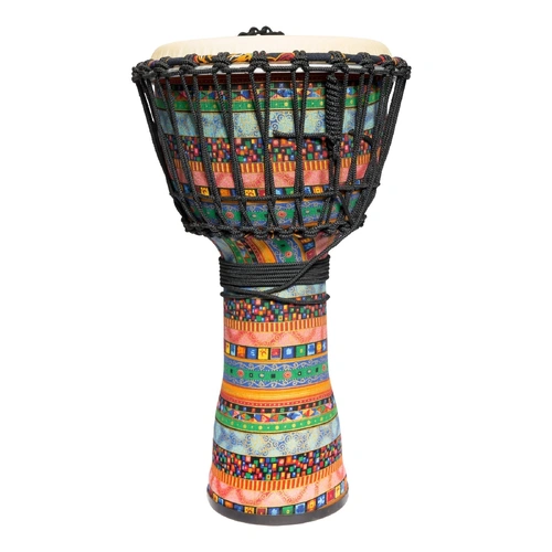 Drumfire 10" Synthetic Head Rope Djembe with Gig Bag - Multicolour
