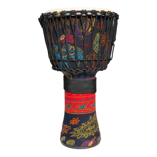 Drumfire 12" Synthetic Head Rope Djembe with Gig Bag - Multicolour