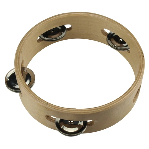 Drumfire DFP-T64-NGL 6" Wooden Tambourine with 4 Pairs of Jingles