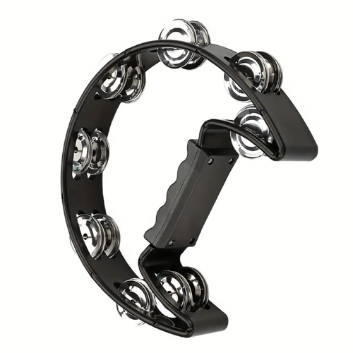 Drumfire DFP-TP1-BLK Half Moon ABS Tambourine Single Row Jingles Black