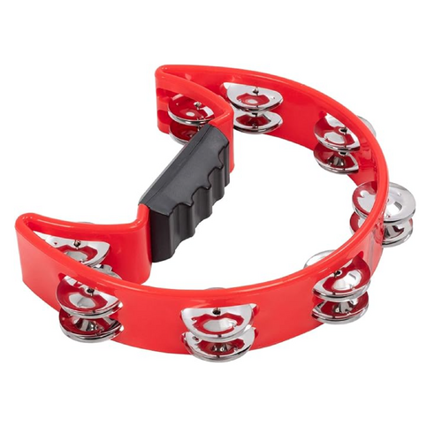 Drumfire DFP-TP1-RED Half Moon ABS Tambourine Single Row Jingles