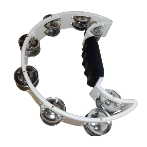 Drumfire DFP-TP1-WHT Half Moon ABS Tambourine Single Row Jingles White
