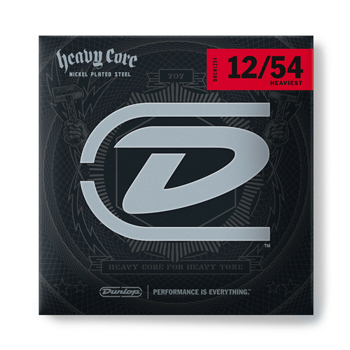 Dunlop Heavy Core 12-54 Electric Guitar Strings DHCN1254 Heaviest Nickel