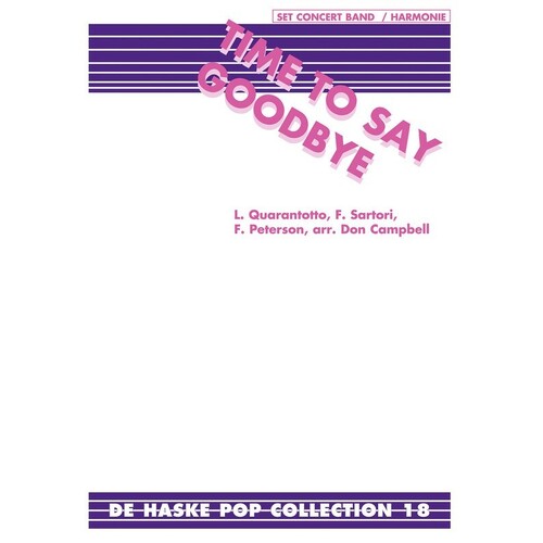 Time To Say Goodbye Concert Band 3 Score/Parts