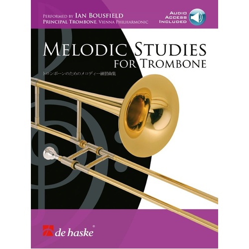 Melodic Studies for Trombone by De Haske Publications, 44 Pages, Varied Solo Pieces for Intermediate to Advanced Trombonists