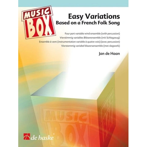 Easy Variations French Folk Song for Woodwind Ensemble 4pt Flexens Gr2 by Jan de Haan