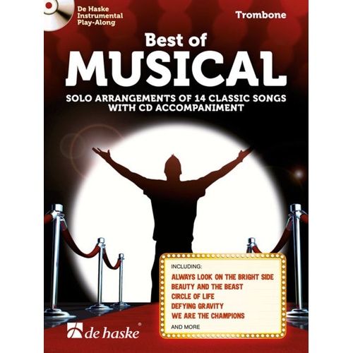 Best of Musical Trombone BK/CD - De Haske Publications, 28 Pages, Intermediate-Level Tunes with Orchestral Accompaniment