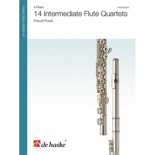 14 Intermediate Flute Quartets (Music Score/Parts) Book