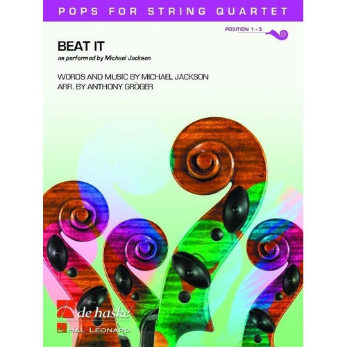 Beat It for String Quartet by Michael Jackson, Arranged by Anthony Groger, De Haske Publications, for Cello and Viola