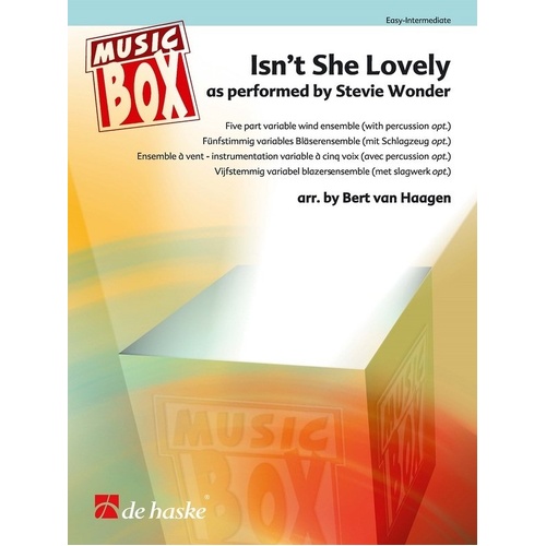 Isn't She Lovely - 5 Part Flexible Wind Ensemble with Percussion